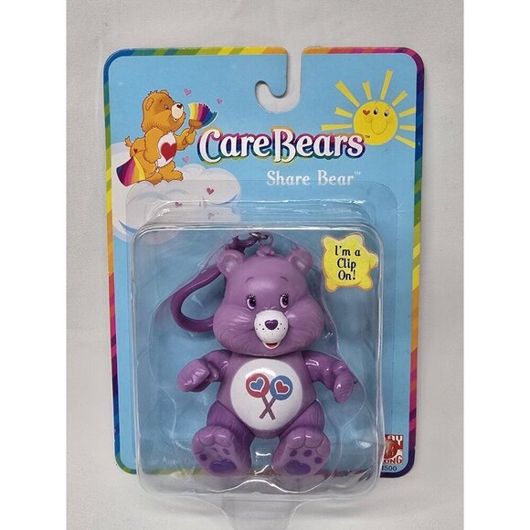 Care Bears Other - Care Bears- 2003 Clip On Poseable Keychain Figure- Share Bear - NEW